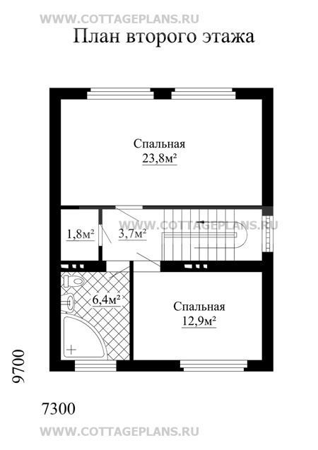 Поэтажные планы проект дома 49-02 общ. площадь 100м2