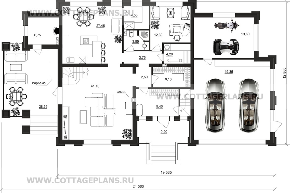 Поэтажные планы проект дома 104-21 общ. площадь 272,05 м2
