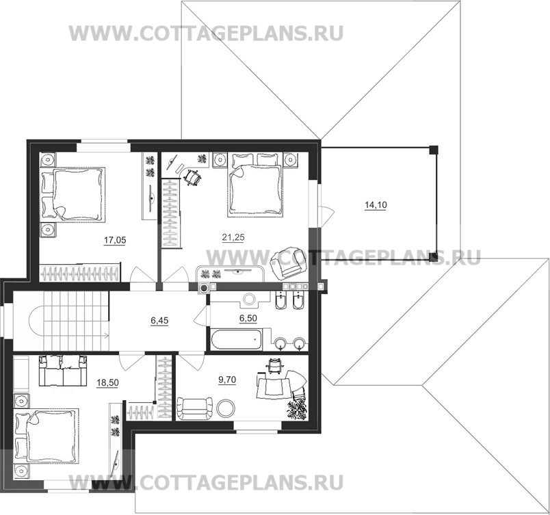 Поэтажные планы проект дома 23-57 общ. площадь 176,55 м2