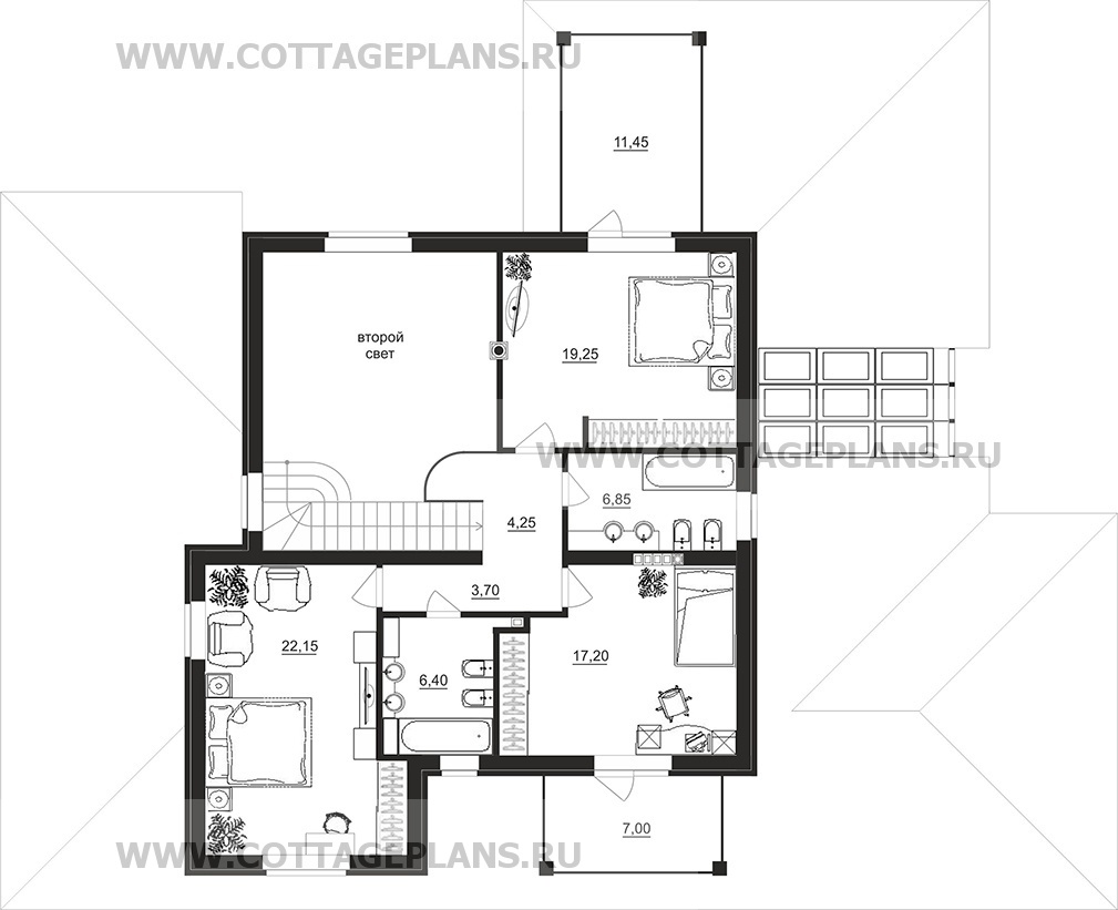 Поэтажные планы проект дома 77-39 общ. площадь 246,65 м2