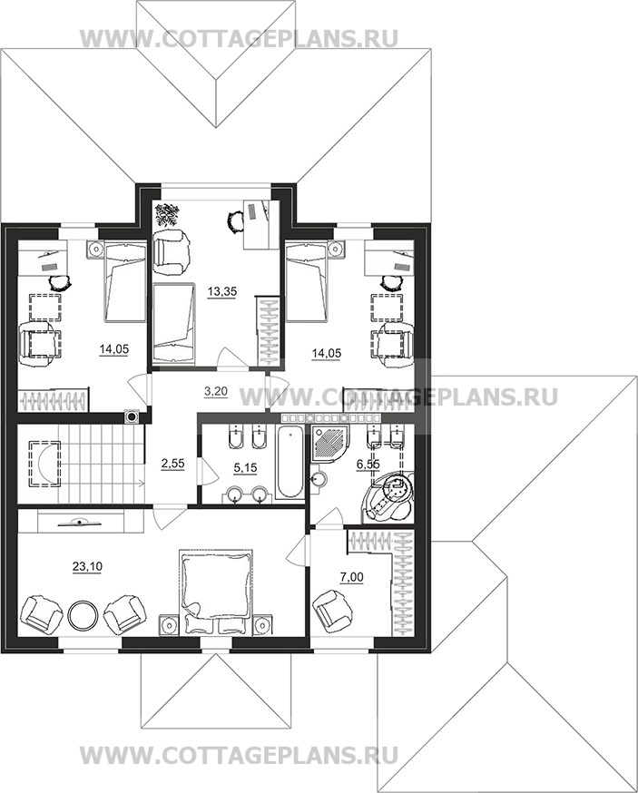 Поэтажные планы проект дома 98-86 общ. площадь 326,60 м2