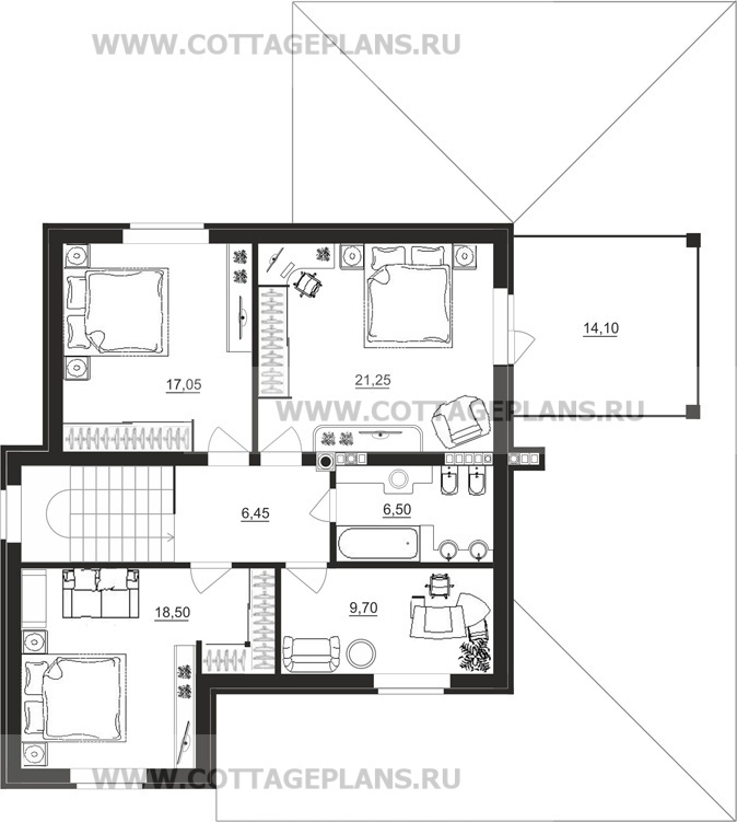 Поэтажные планы проект дома 17-56 общ. площадь 307,70 м2