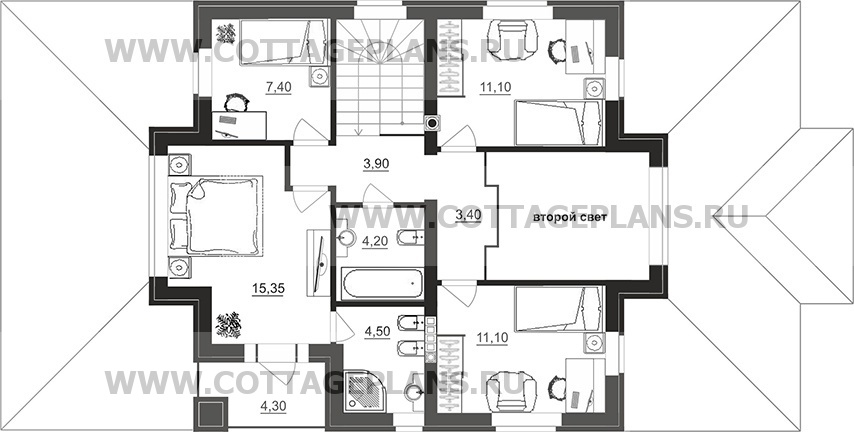 Поэтажные планы проект дома 77-18 общ. площадь 156,90 м2