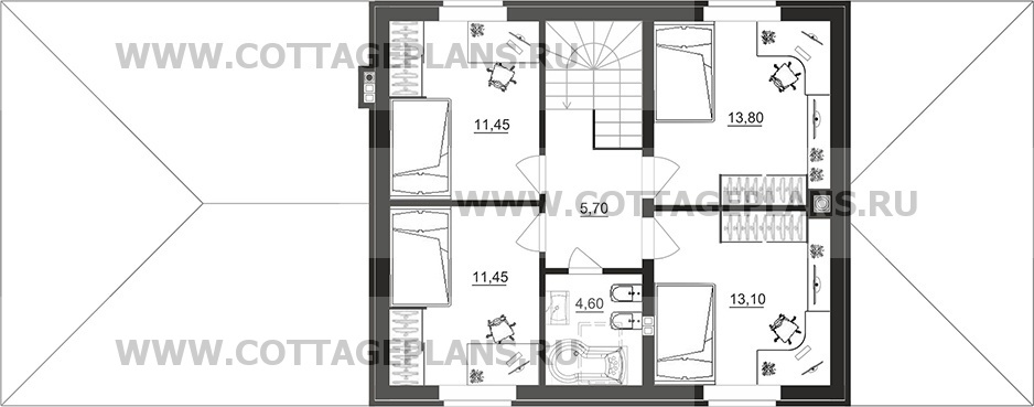 Поэтажные планы проект дома 75-30 общ. площадь 178,00 м2