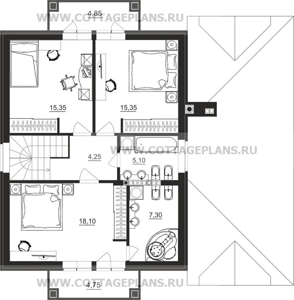 Поэтажные планы проект дома 87-83 общ. площадь 247,05 м2