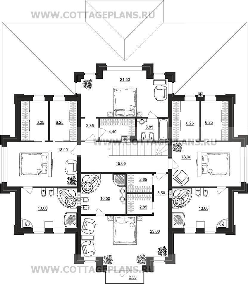 Поэтажные планы проект дома 102-16 общ. площадь 338,10 м2