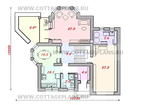 Поэтажные планы проект дома 59-98 общ. площадь 259,5 м2