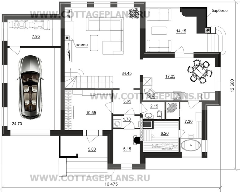 Поэтажные планы проект дома 204-62 общ. площадь 226,65 м2