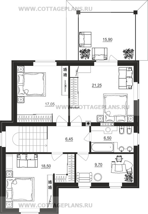 Поэтажные планы проект дома 83-00 общ. площадь 160,35 м2