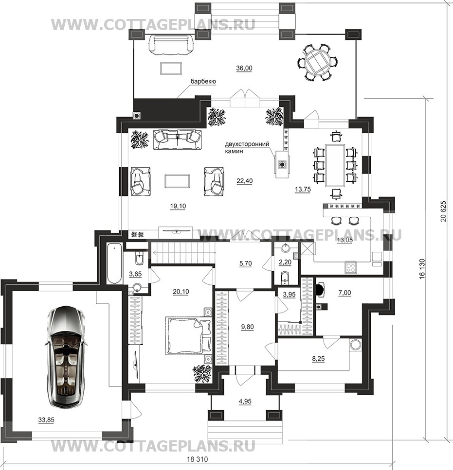 Поэтажные планы проект дома 100-92 общ. площадь 288,80 м2