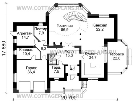 Поэтажные планы проект дома 30-16 общ. площадь 392,2м2