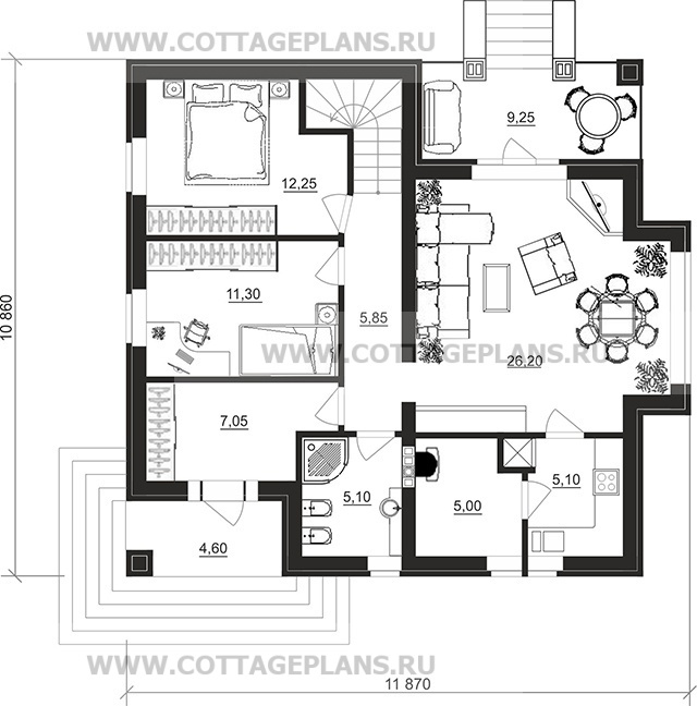 Поэтажные планы проект дома 29-86 общ. площадь 164,60 м2