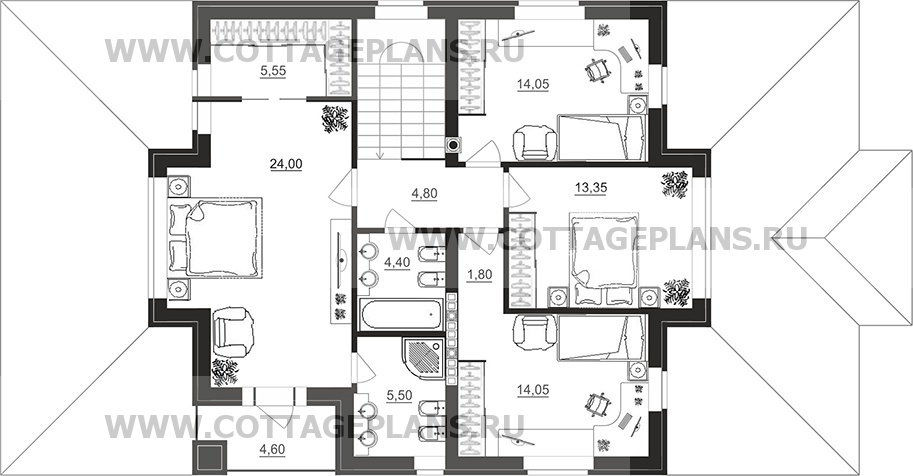 Поэтажные планы проект дома 71-84 общ. площадь 292,05 м2