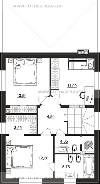 Поэтажные планы проект дома 204-75 общ. площадь 110,35 м2