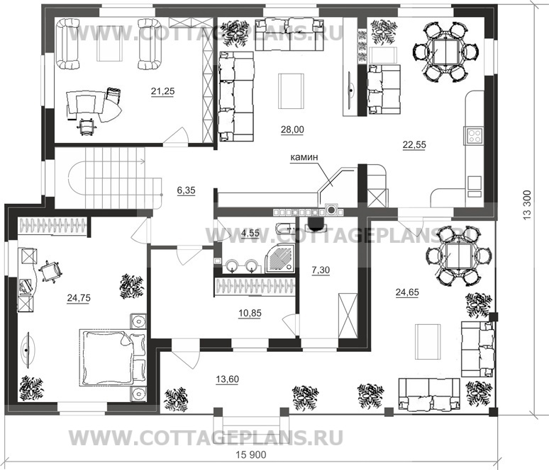 Поэтажные планы проект дома 14-27 общ. площадь 226,95 м2