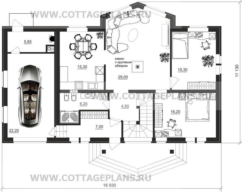 Поэтажные планы проект дома 97-77 общ. площадь 195,50 м2
