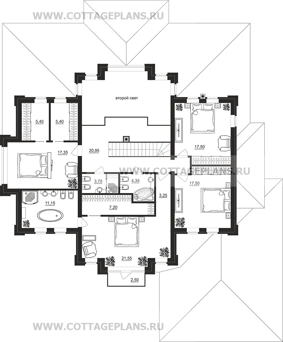 Поэтажные планы проект дома 201-29 общ. площадь 478,00 м2