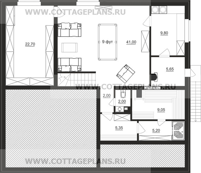 Поэтажные планы проект дома 16-97 общ. площадь 349,8 м2