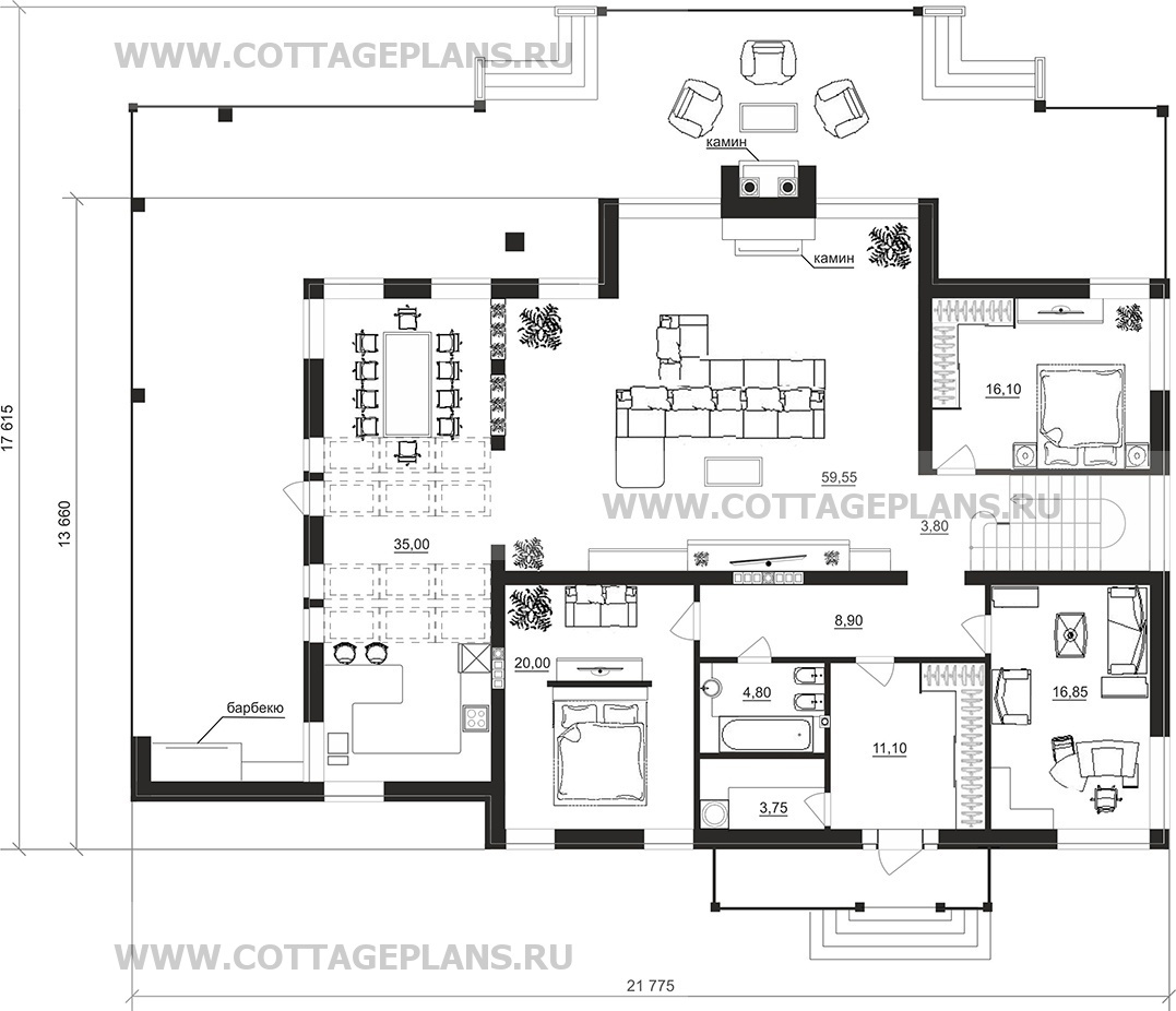 Поэтажные планы проект дома 98-32 общ. площадь 478,85 м2
