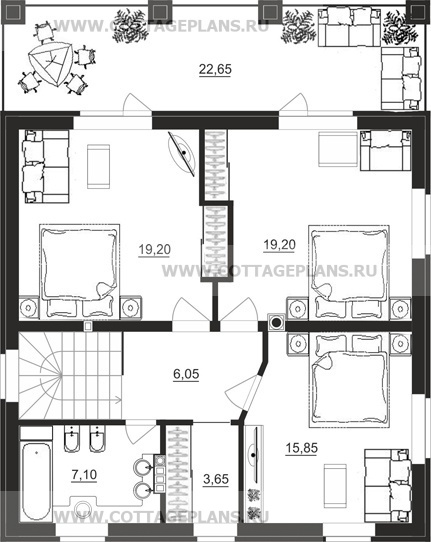 Поэтажные планы проект дома 87-09 общ. площадь 141,15 м2