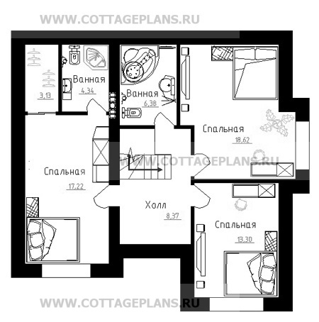 Поэтажные планы проект дома 20-33 общ. площадь 146.30 м2