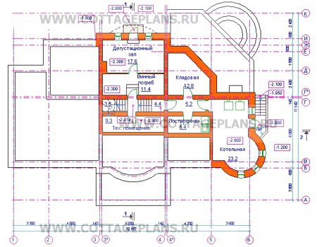 Поэтажные планы проект дома 34-16 общ. площадь 535,4м2