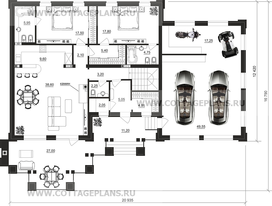 Поэтажные планы проект дома 08-83 общ. площадь 295,70 м2