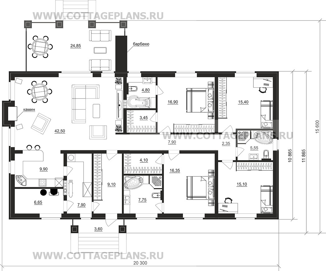 Поэтажные планы проект дома 702-43 общ. площадь 176,05 м2