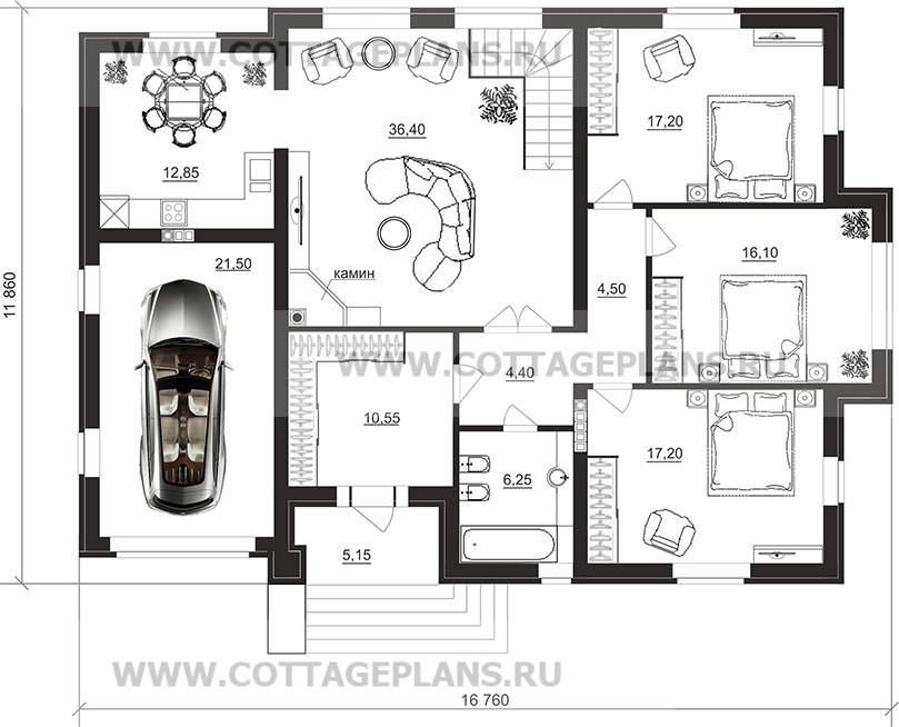Поэтажные планы проект дома 201-55 общ. площадь 265,85 м2