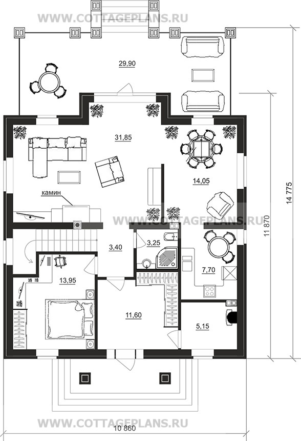 Поэтажные планы проект дома 97-28 общ. площадь 170,85 м2