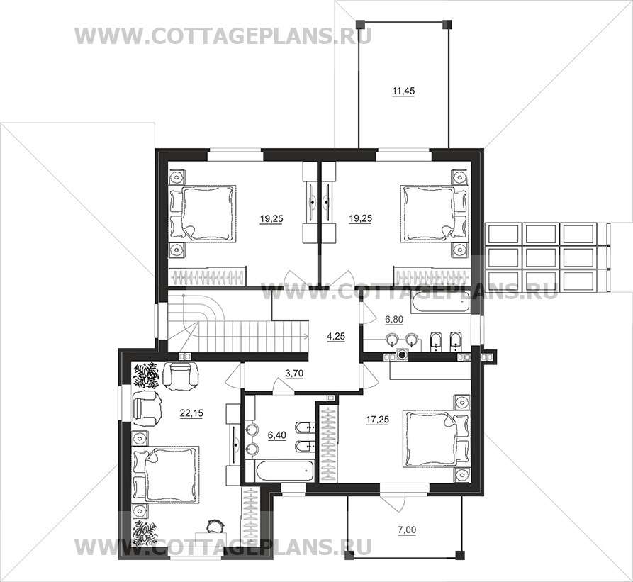Поэтажные планы проект дома 29-31 общ. площадь 287,35 м2