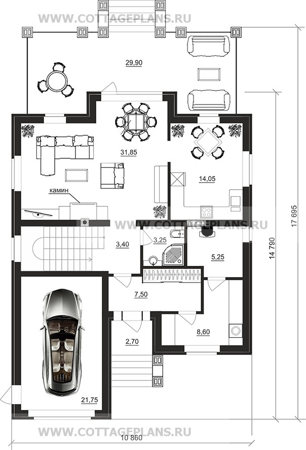 Поэтажные планы проект дома 71-65 общ. площадь 260,55 м2
