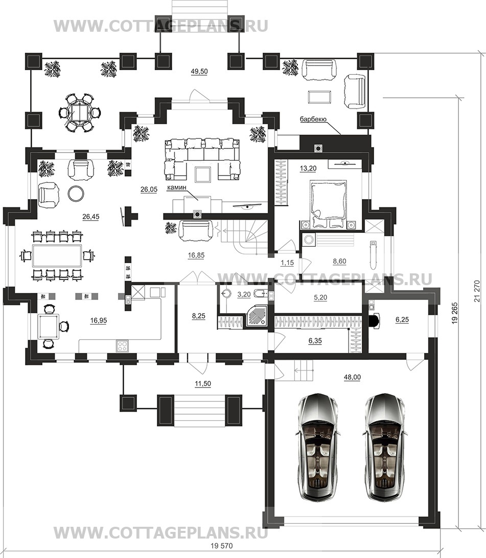 Поэтажные планы проект дома 100-24 общ. площадь 310,00 м2
