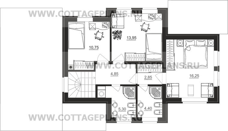 Поэтажные планы проект дома 15-32 общ. площадь 118,55 м2