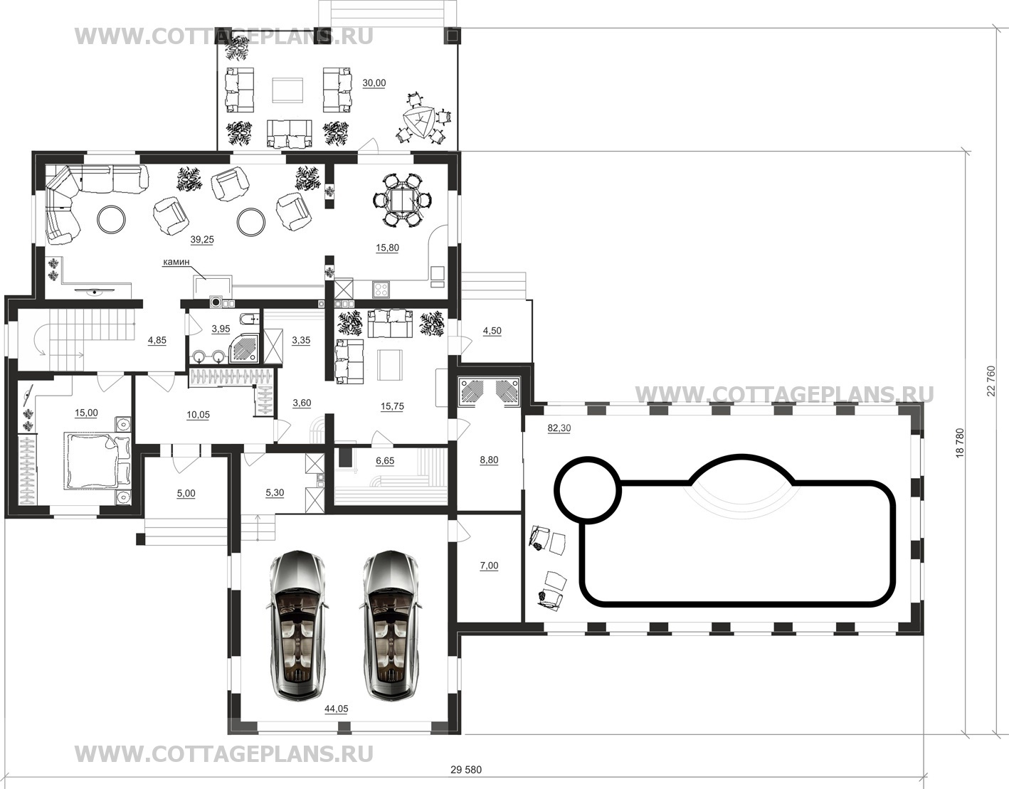 Поэтажные планы проект дома 84-64 общ. площадь 547,60 м2