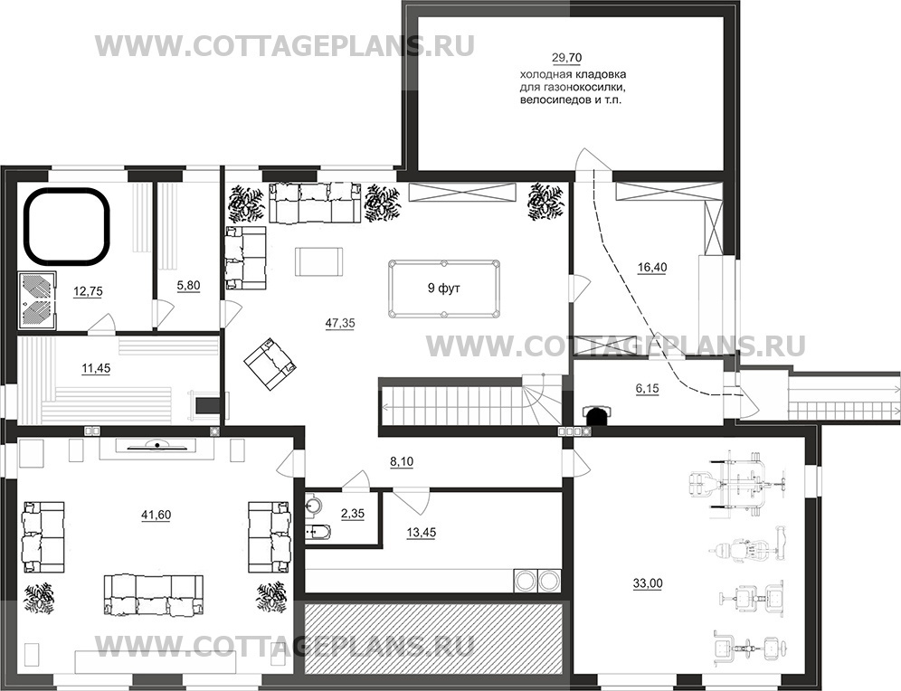 Поэтажные планы проект дома 91-02 общ. площадь 426,20 м2