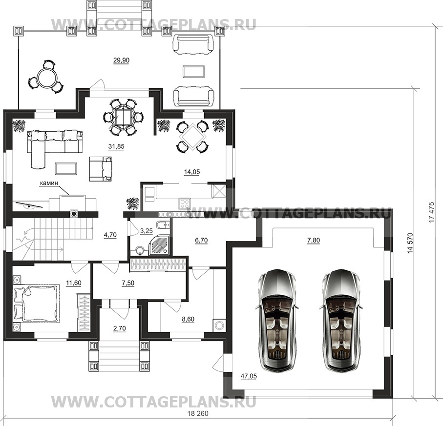 Поэтажные планы проект дома 201-12 общ. площадь 308,25 м2