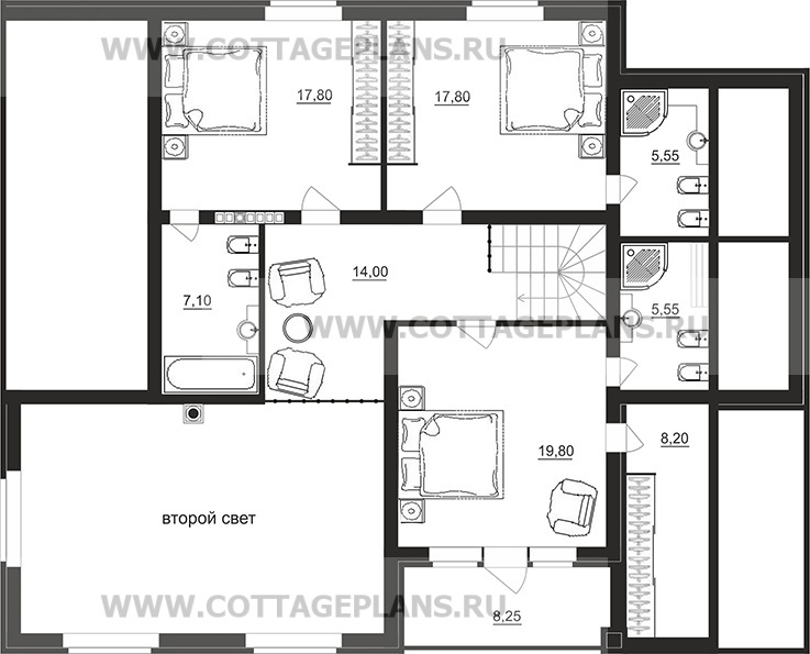 Поэтажные планы проект дома 92-10 общ. площадь 417,65 м2