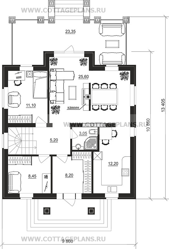 Поэтажные планы проект дома 98-27 общ. площадь 209,65 м2