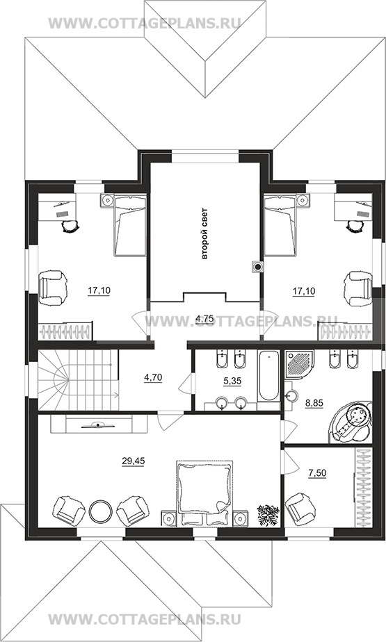 Поэтажные планы проект дома 77-08 общ. площадь 207,50 м2