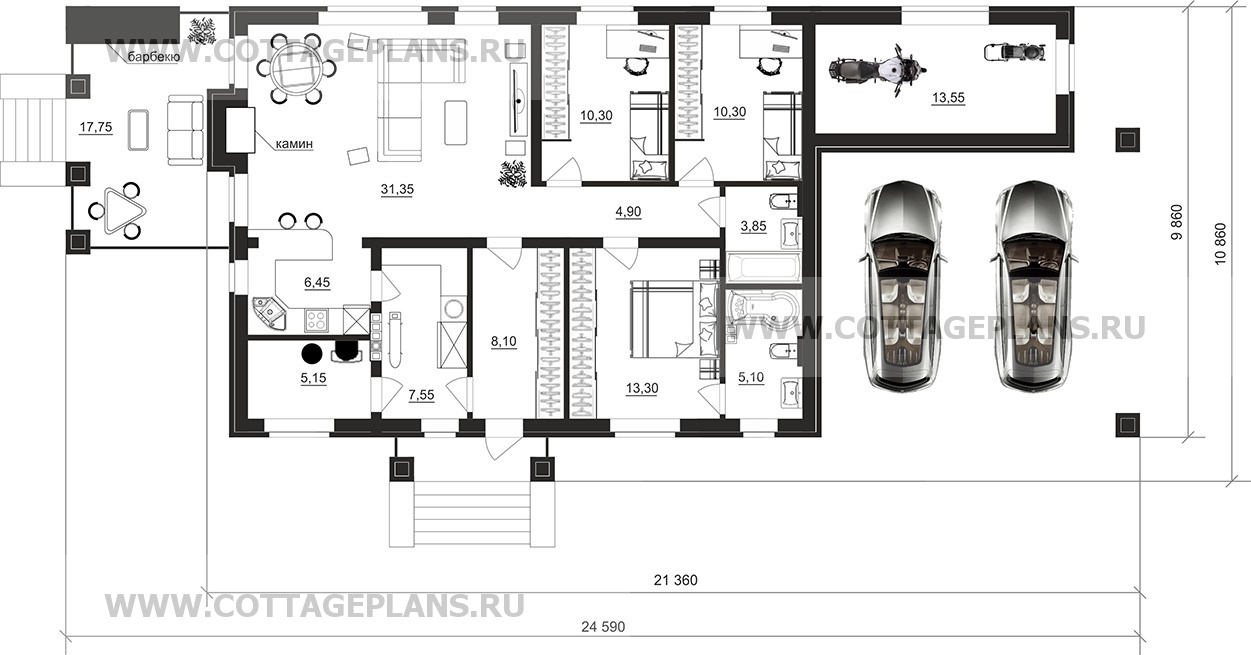 Поэтажные планы проект дома 902-21 общ. площадь 119,90м2