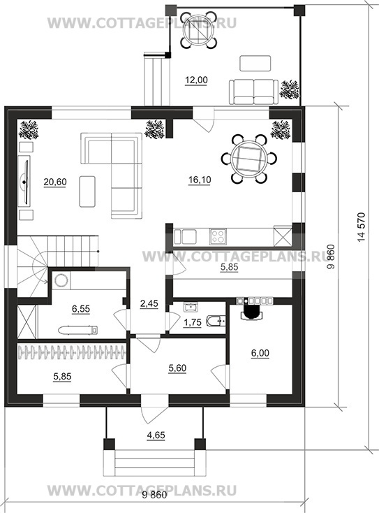 Поэтажные планы проект дома 108-13 общ. площадь 122,55 м2