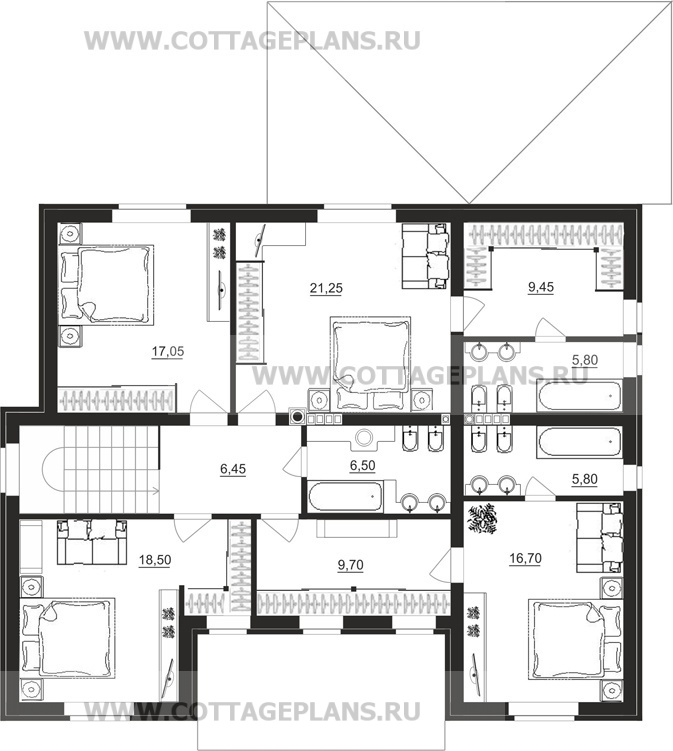 Поэтажные планы проект дома 23-08 общ. площадь 236,35 м2