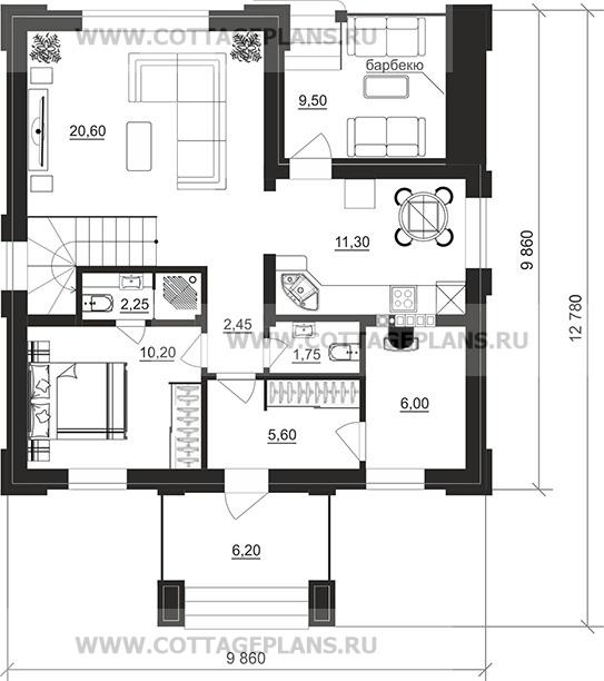 Поэтажные планы проект дома 206-33 общ. площадь 129,00 м2