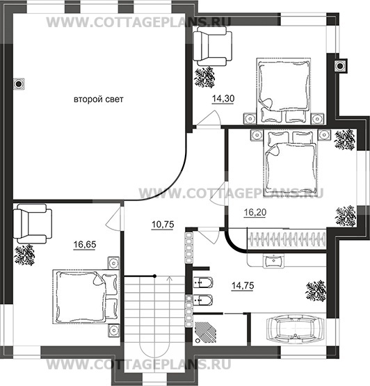 Поэтажные планы проект дома 205-53 общ. площадь 242,70 м2