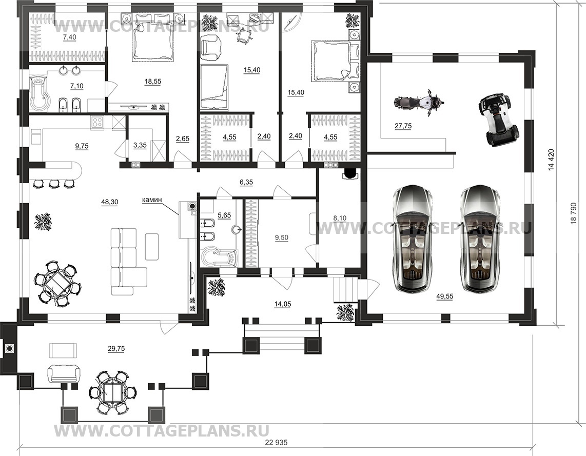Поэтажные планы проект дома 90-85 общ. площадь 246,30 м2