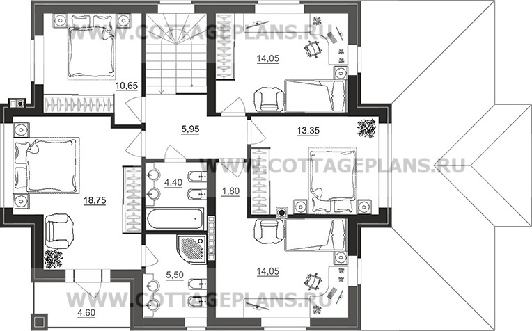 Поэтажные планы проект дома 101-48 общ. площадь 268,95 м2