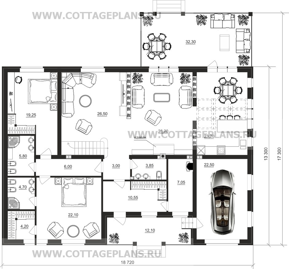 Поэтажные планы проект дома 92-31 общ. площадь 287,35 м2