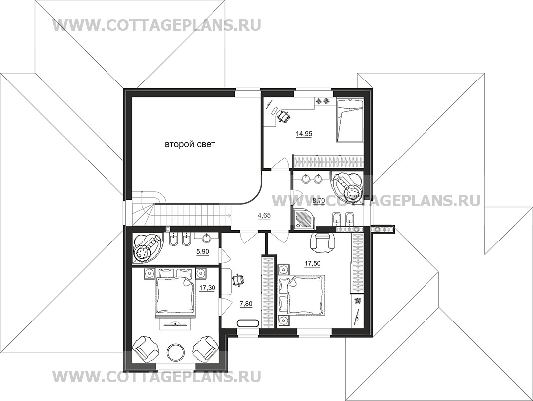 Поэтажные планы проект дома 96-17 общ. площадь 445,45 м2