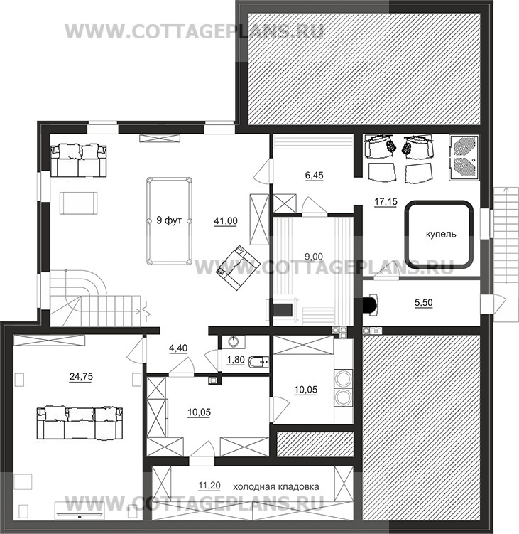 Поэтажные планы проект дома 78-35 общ. площадь 358,15 м2